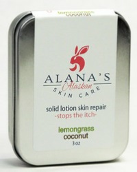 Lemongrass/Coconut solid lotion skin repair tin